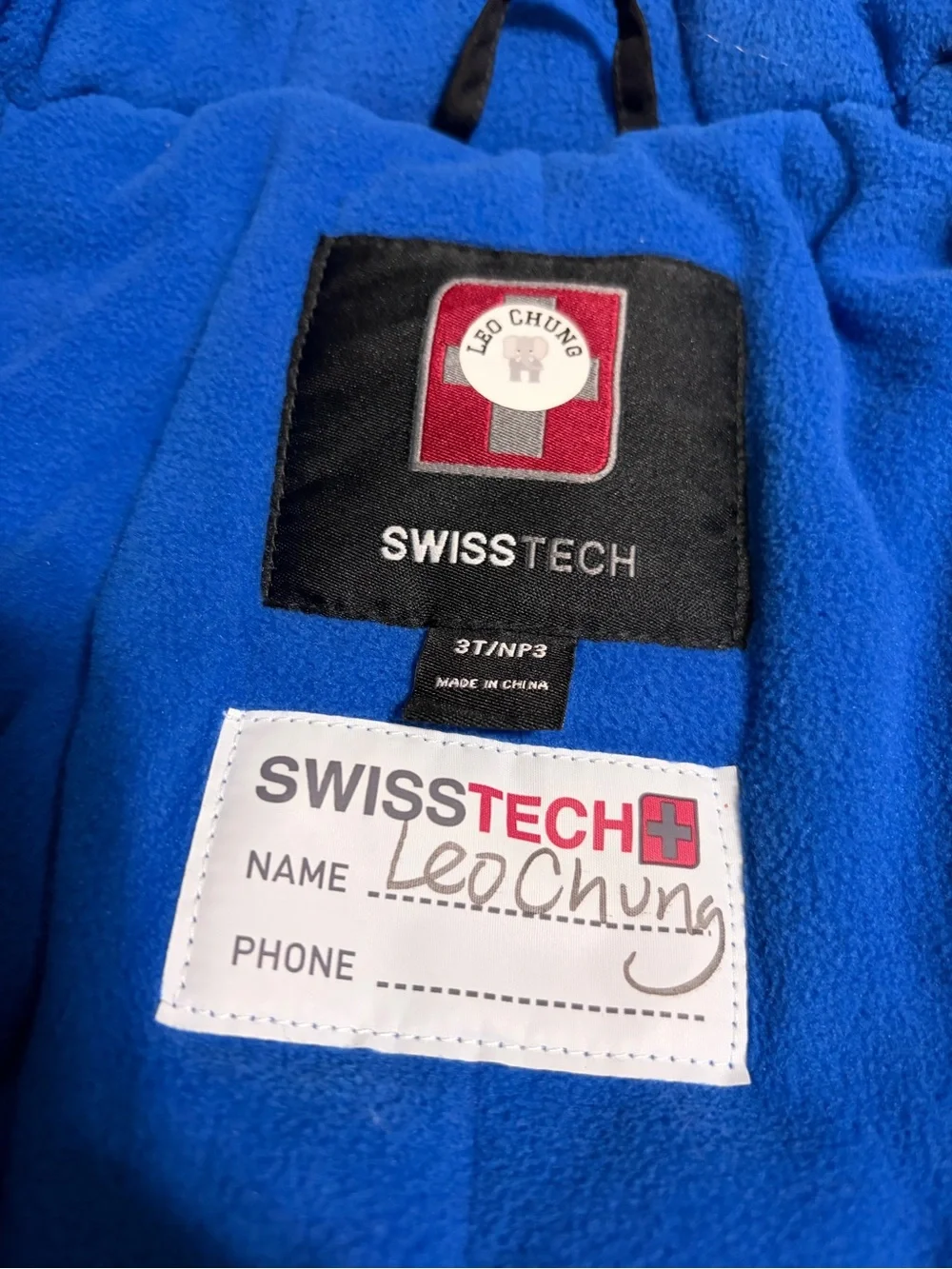 SwissTech Kids Insulated Snow Suit Blue Black Hooded Size 3T Winter Bib Overall